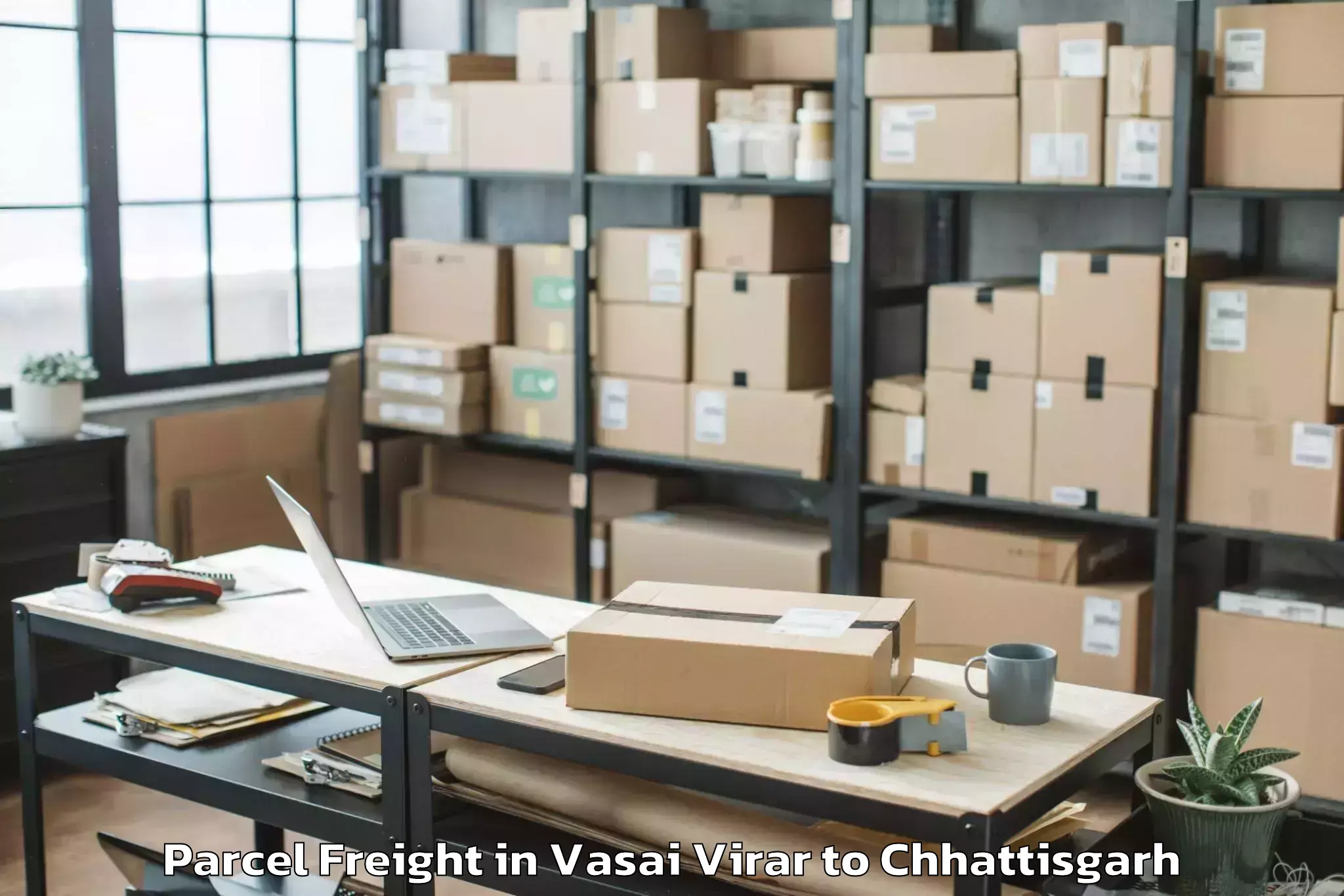 Top Vasai Virar to Bijapur Chhattisgarh Parcel Freight Available